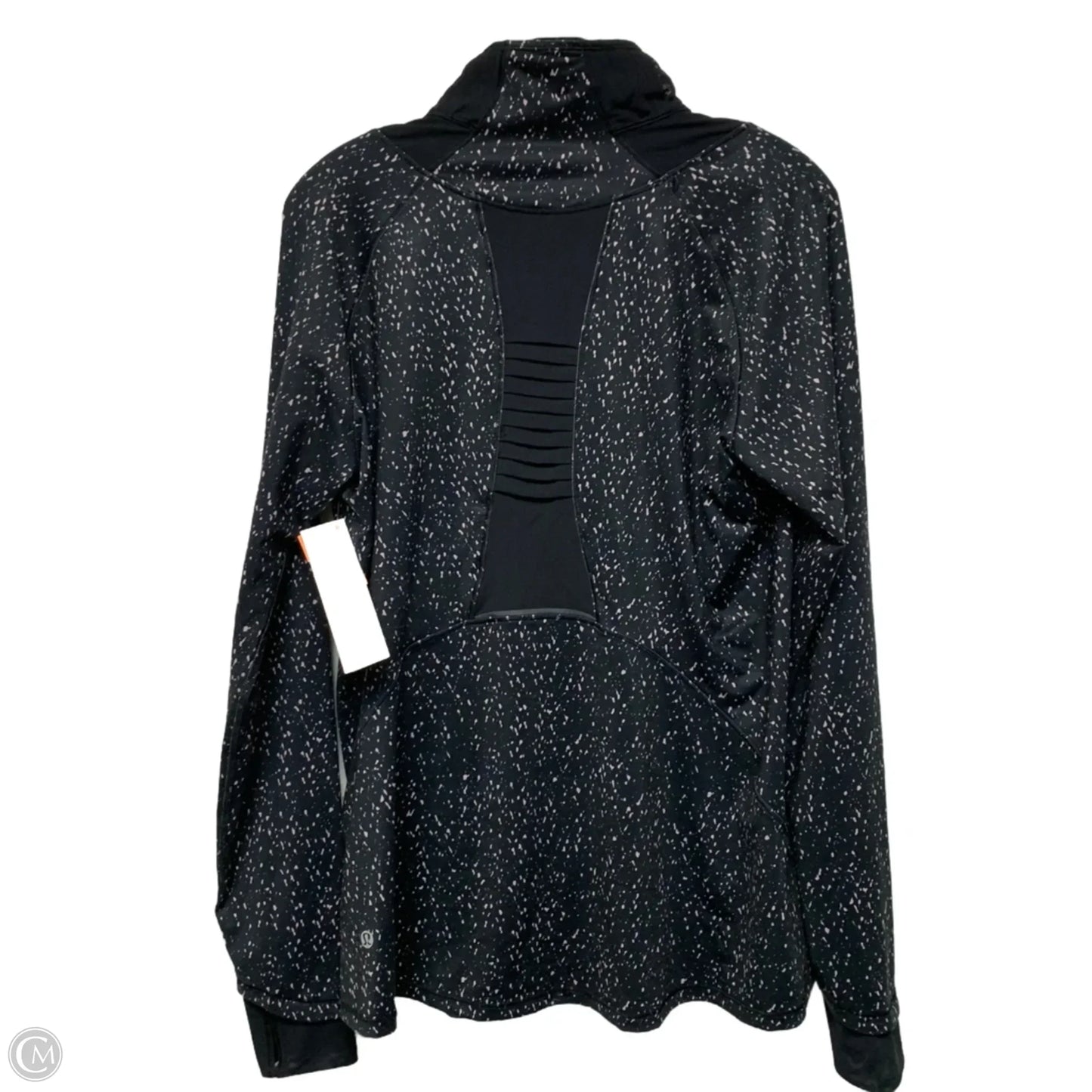 Athletic Top Long Sleeve Collar By Lululemon In Black, Size: L