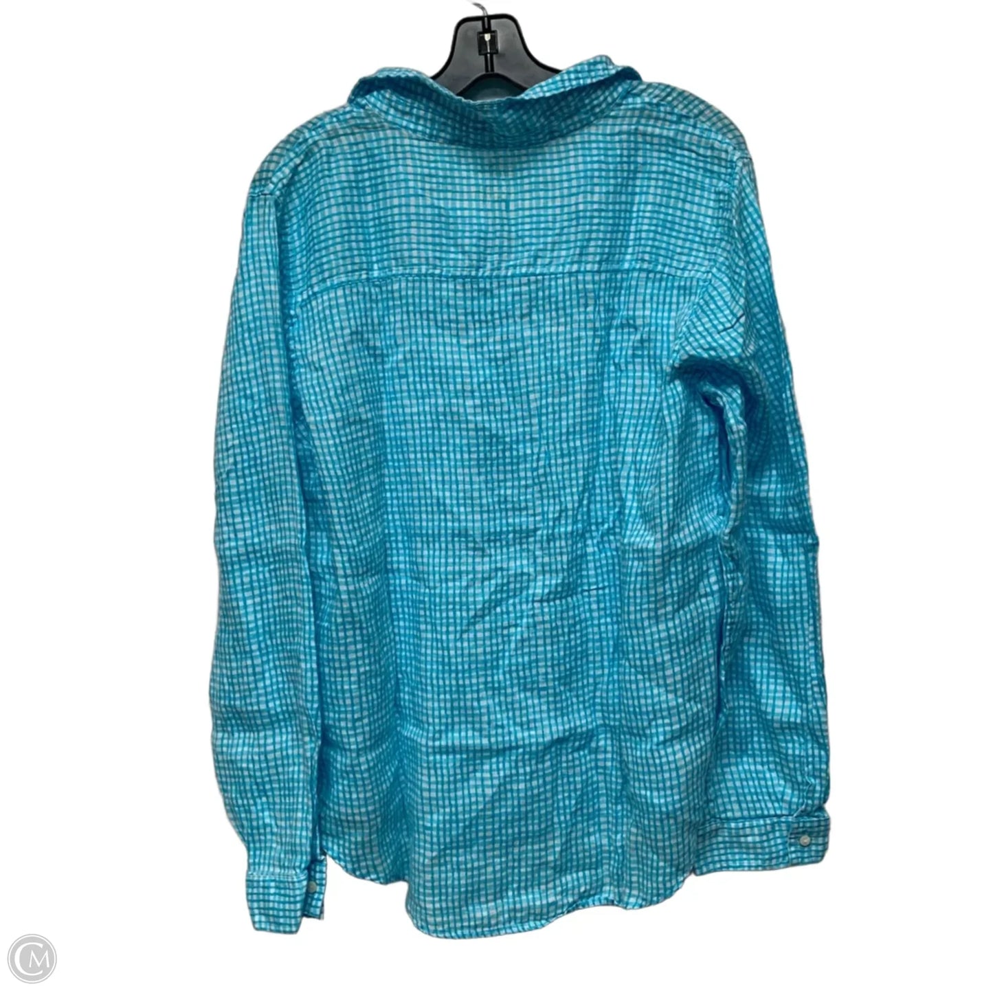 Top Long Sleeve Designer By Lilly Pulitzer In Blue & White, Size: Xl