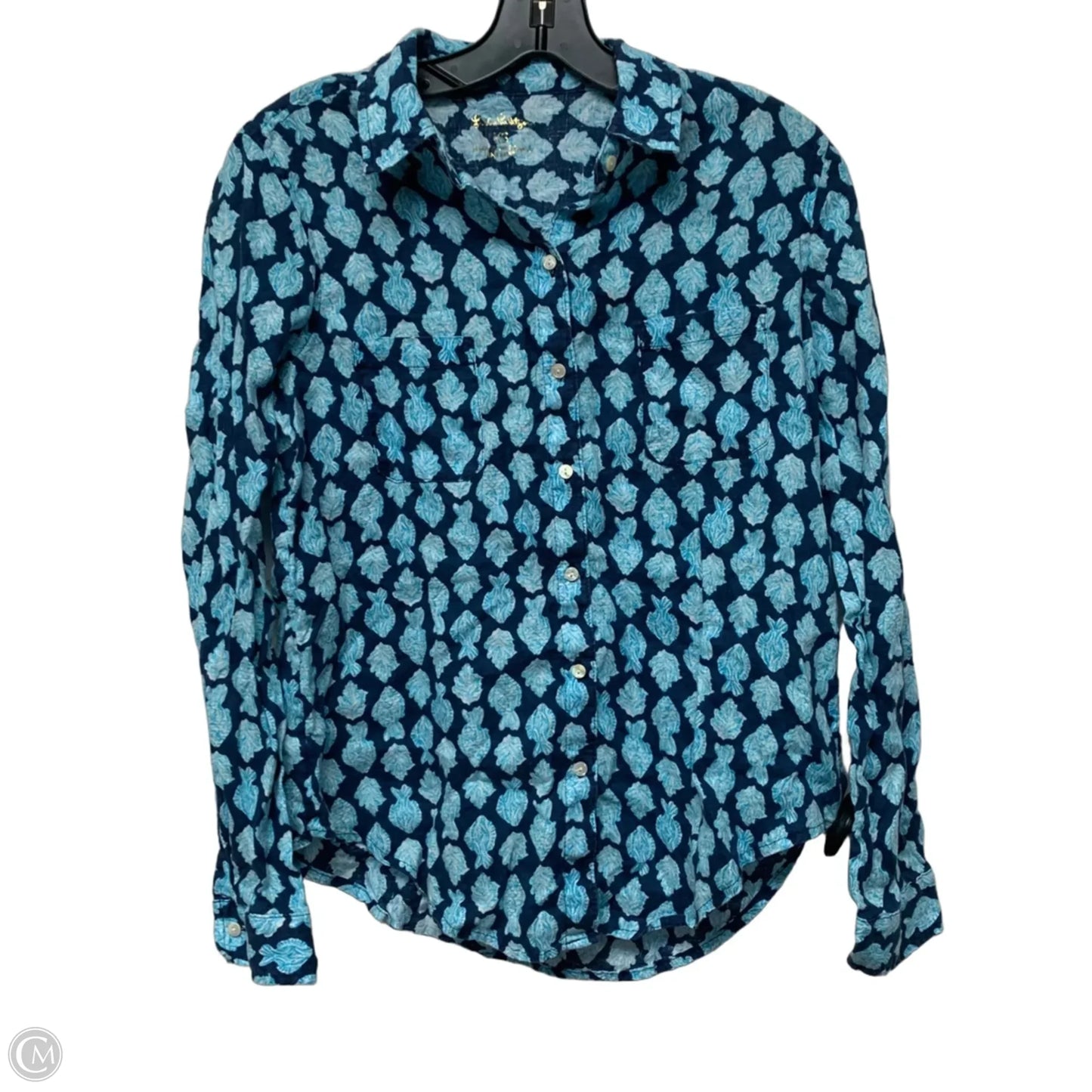 Top Long Sleeve Designer By Lilly Pulitzer In Blue, Size: Xs