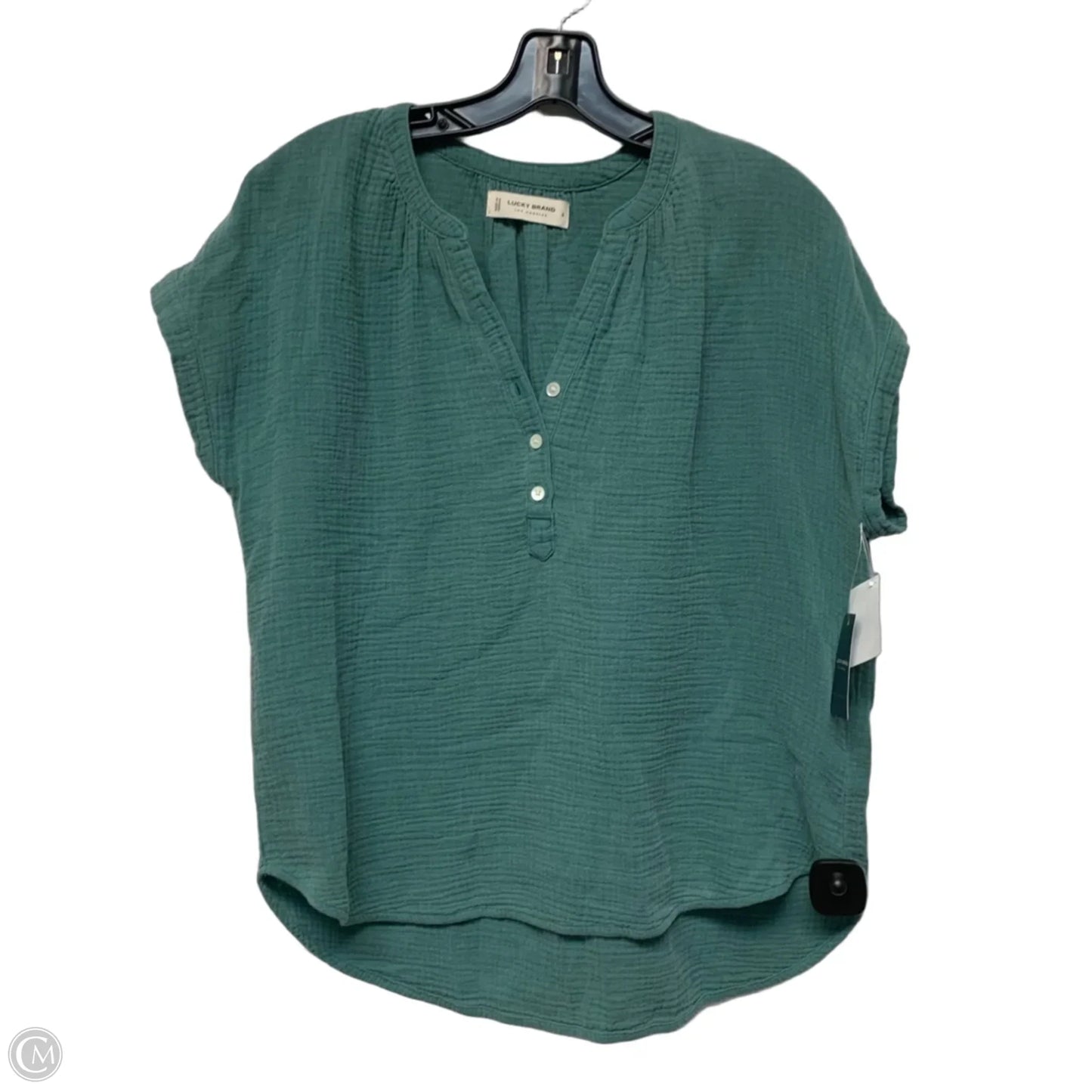 Top Short Sleeve By Lucky Brand In Teal, Size: S