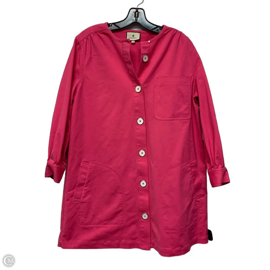 Coat Trench Coat By Tucker In Pink, Size: M