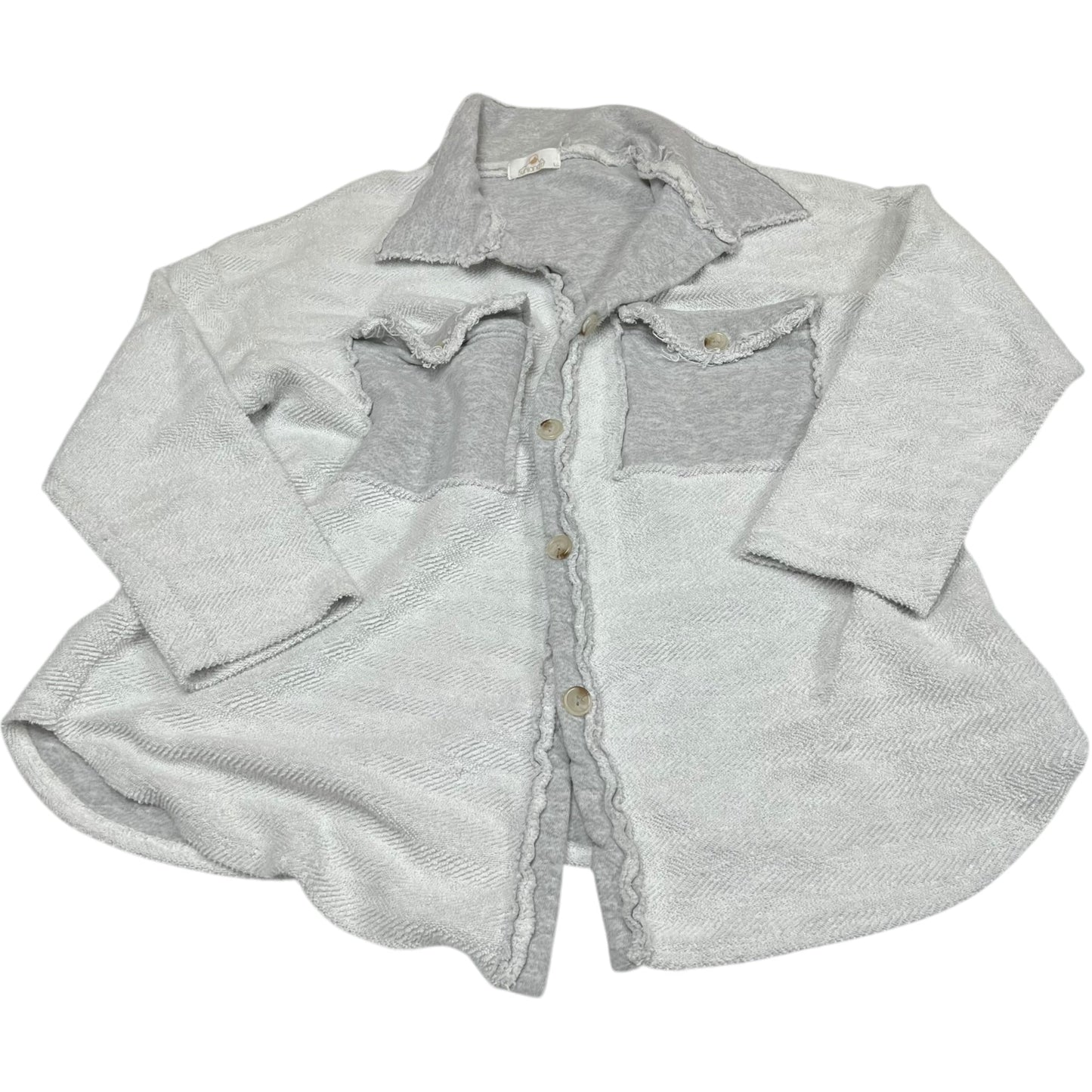 Jacket Shirt By Sunland 17 In Grey, Size: L