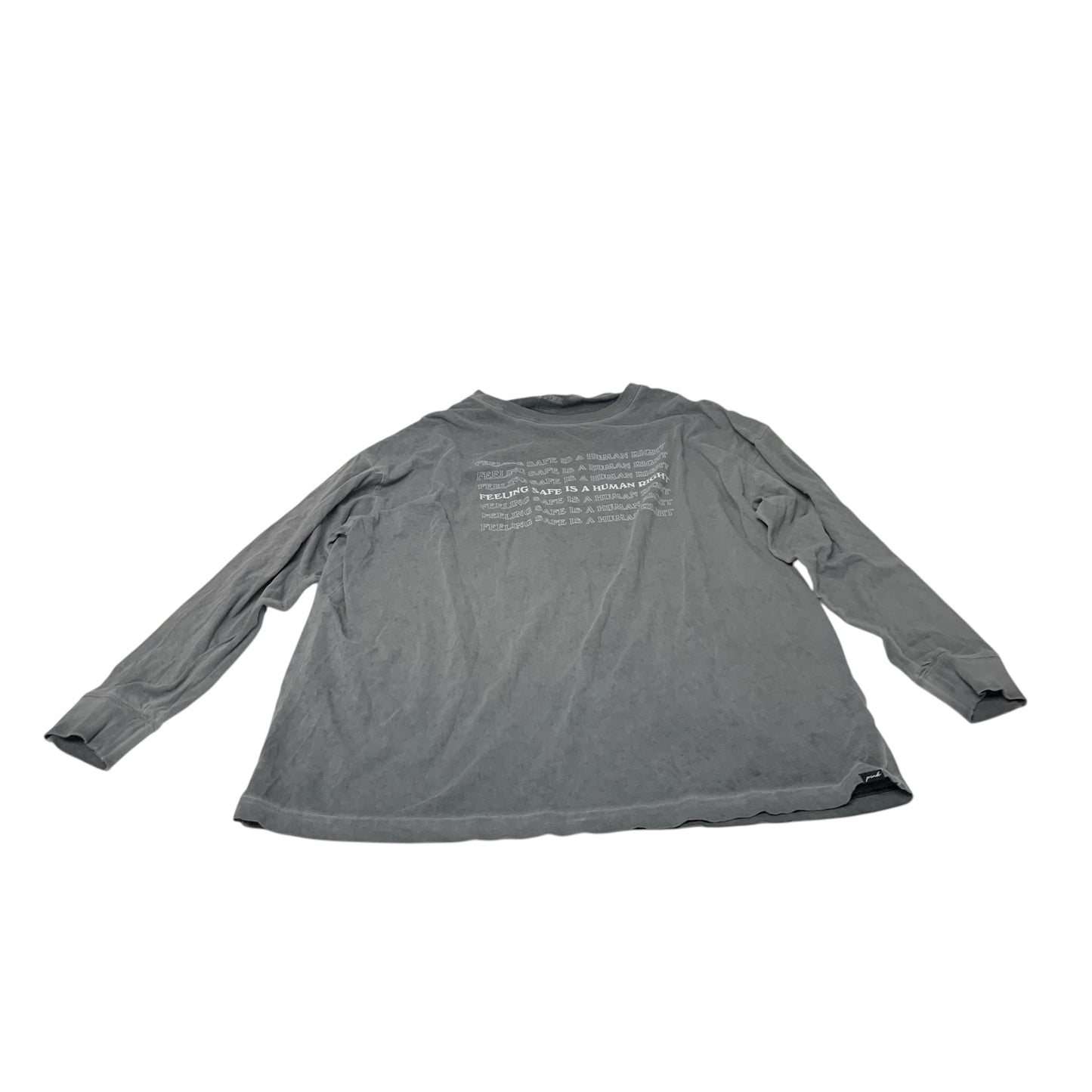 Top Long Sleeve By Pink In Grey, Size: Osfm