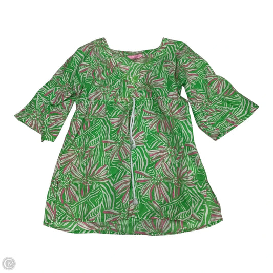 Top 3/4 Sleeve Designer By Lilly Pulitzer In Green, Size: Xs