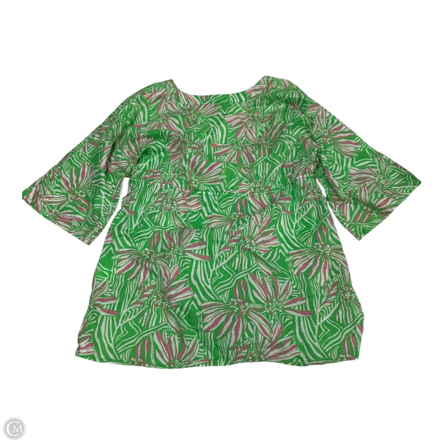 Top 3/4 Sleeve Designer By Lilly Pulitzer In Green, Size: Xs