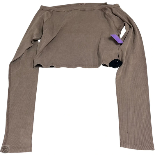 Top Long Sleeve Basic By Free People In Tan, Size: L
