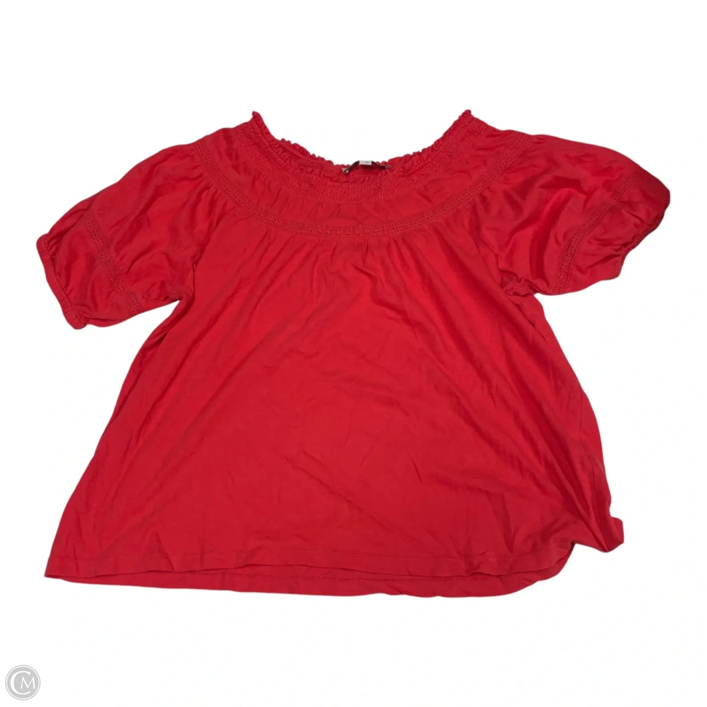 Top Short Sleeve By Loft In Red, Size: L