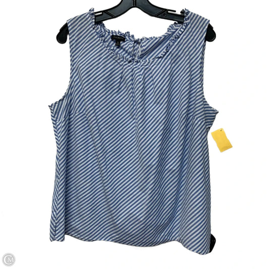 Top Sleeveless By Talbots In Blue & White, Size: Xl