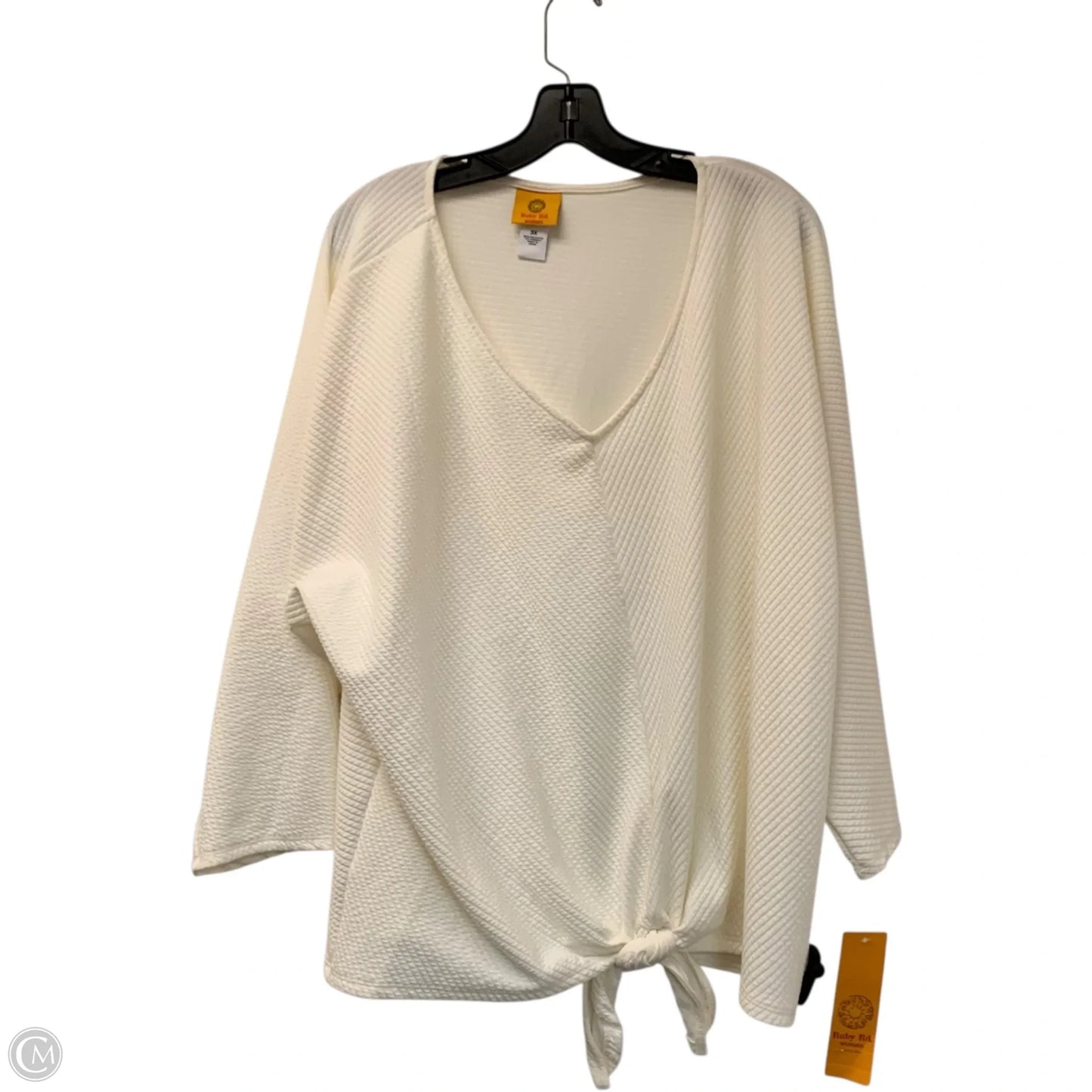 Top 3/4 Sleeve By Ruby Rd In Ivory, Size: 3x