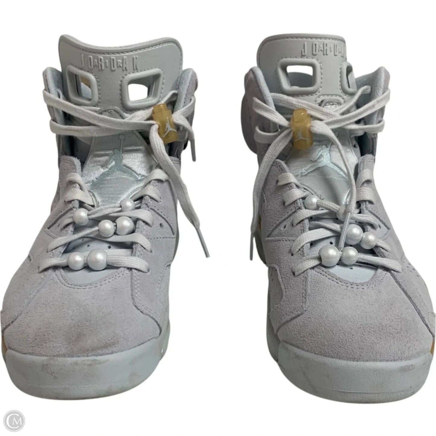 Shoes Luxury Designer By Jordan In Grey, Size: 8.5