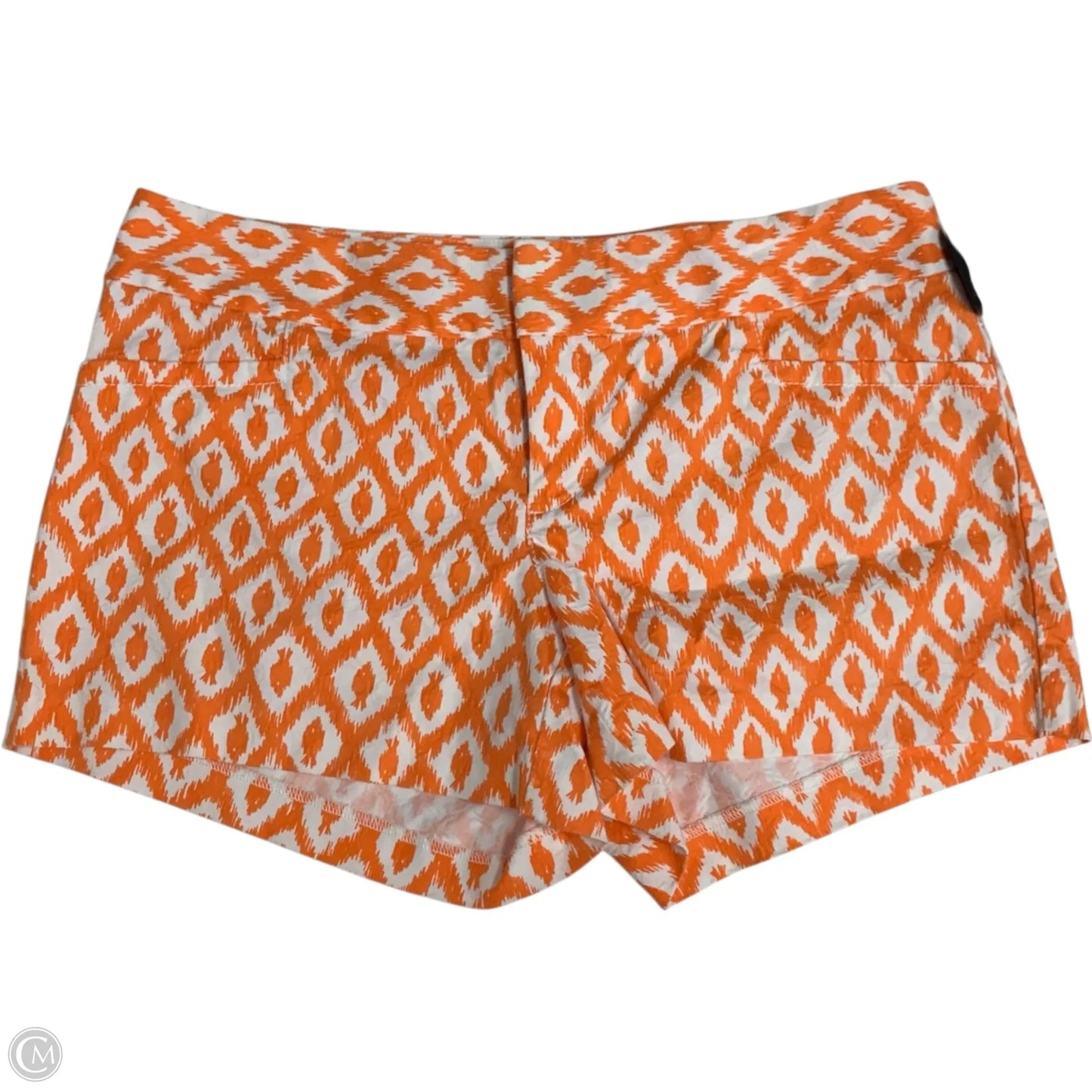 Shorts Designer By Lilly Pulitzer In Orange & White, Size: M
