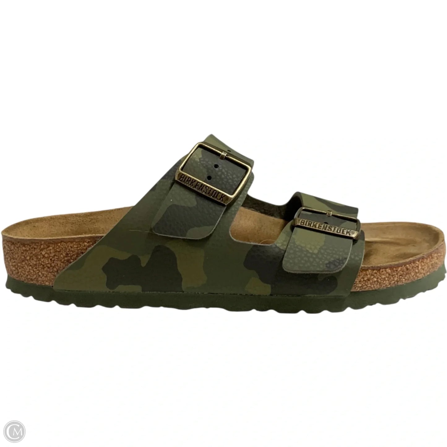 Sandals Flats By Birkenstock In Camouflage Print, Size: 9