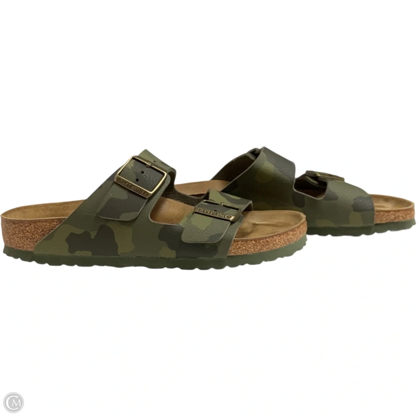 Sandals Flats By Birkenstock In Camouflage Print, Size: 9