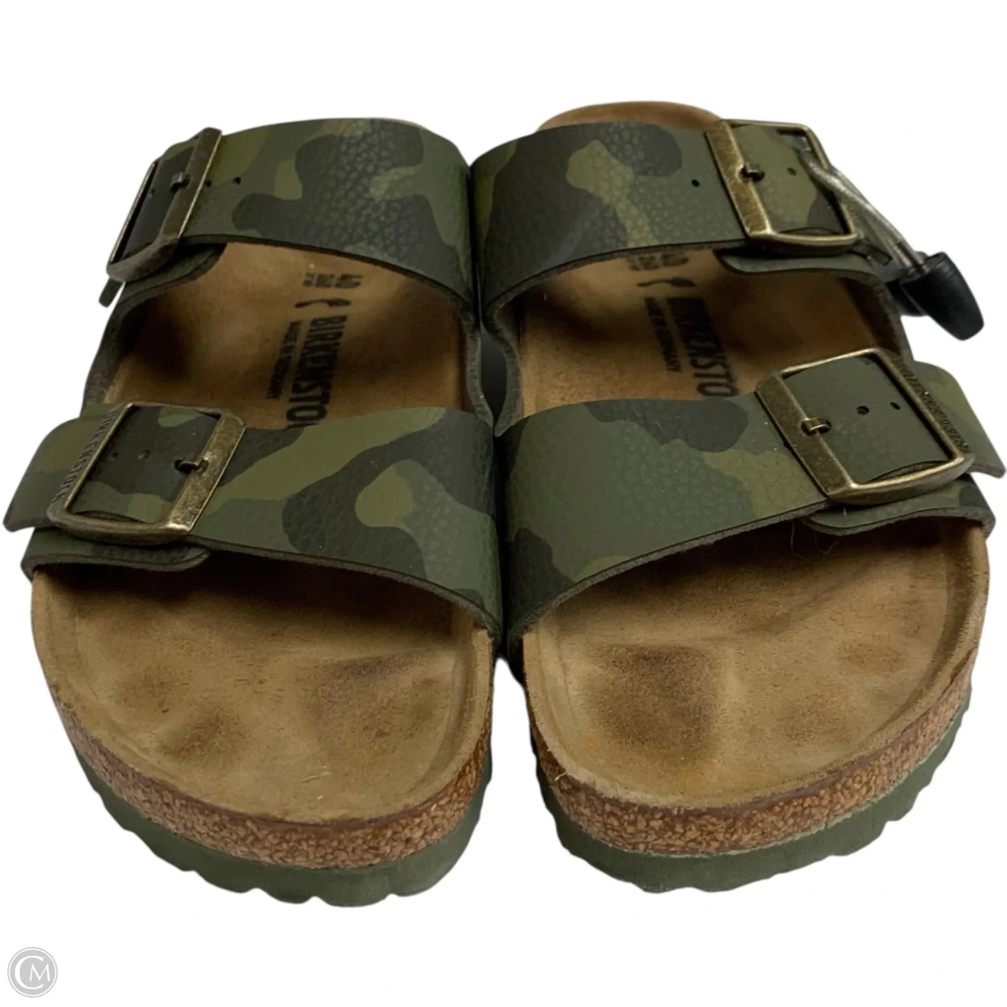 Sandals Flats By Birkenstock In Camouflage Print, Size: 9