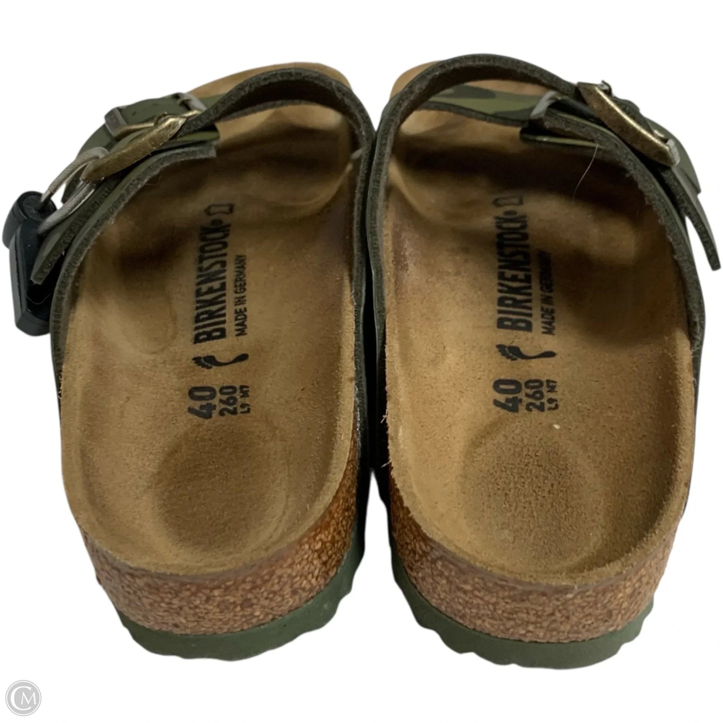 Sandals Flats By Birkenstock In Camouflage Print, Size: 9
