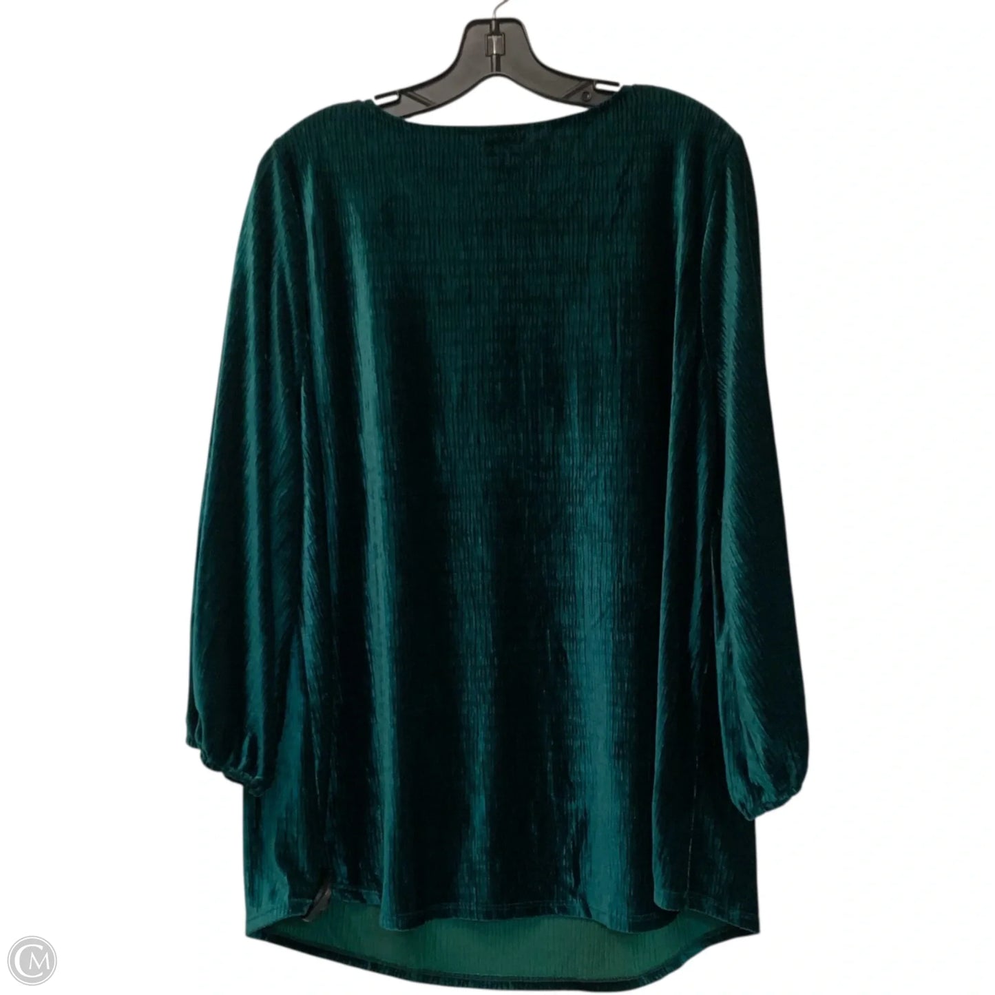 Top Long Sleeve By Adrianna Papell In Green, Size: 2x