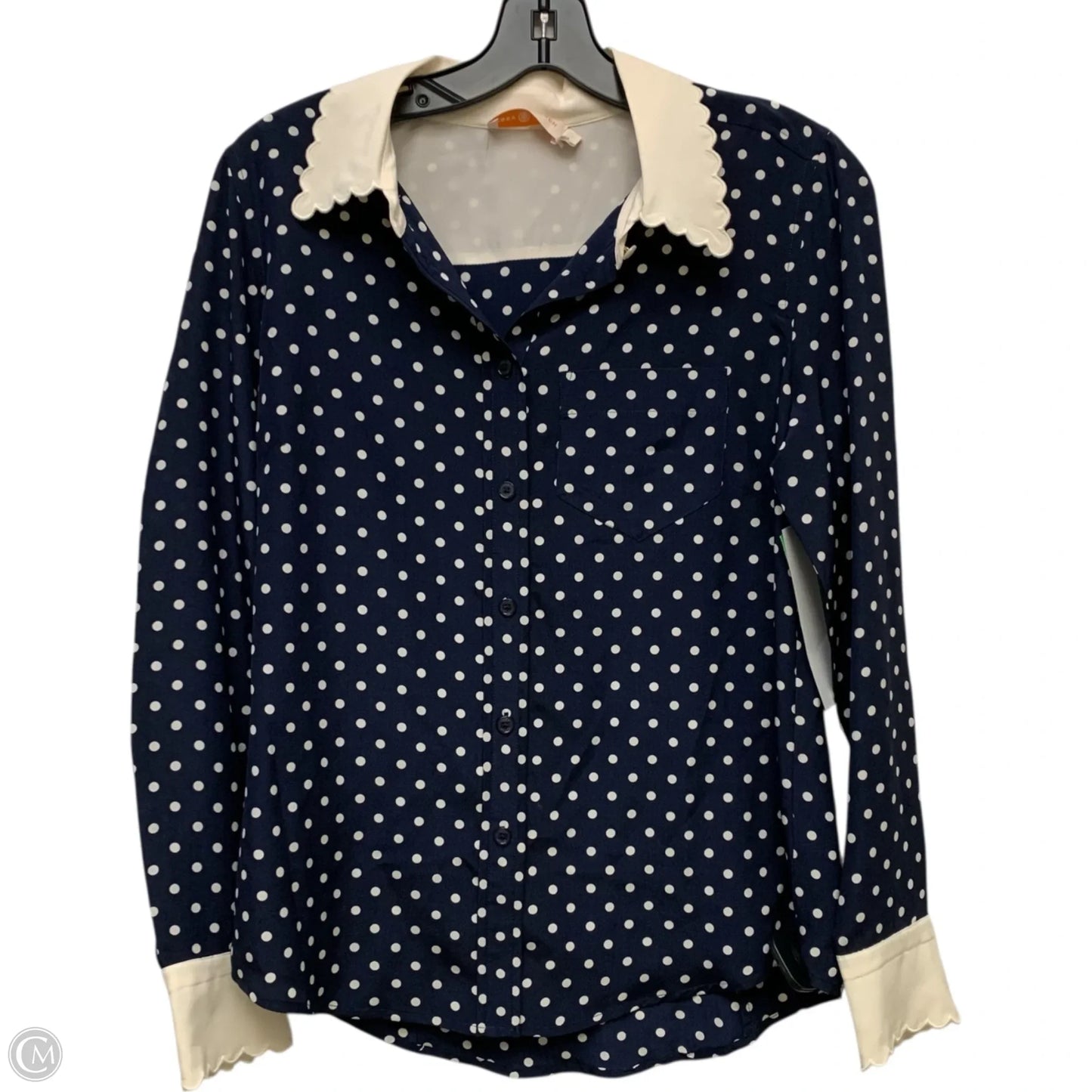 Top Long Sleeve Designer By Tory Burch In Polkadot Pattern, Size: S