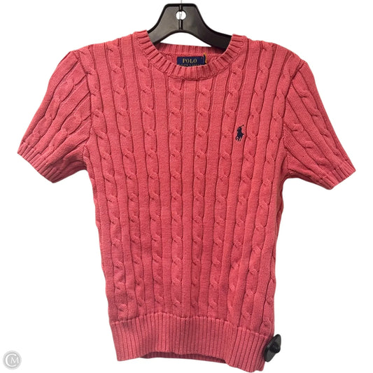 Sweater Short Sleeve By Polo Ralph Lauren In Pink, Size: S