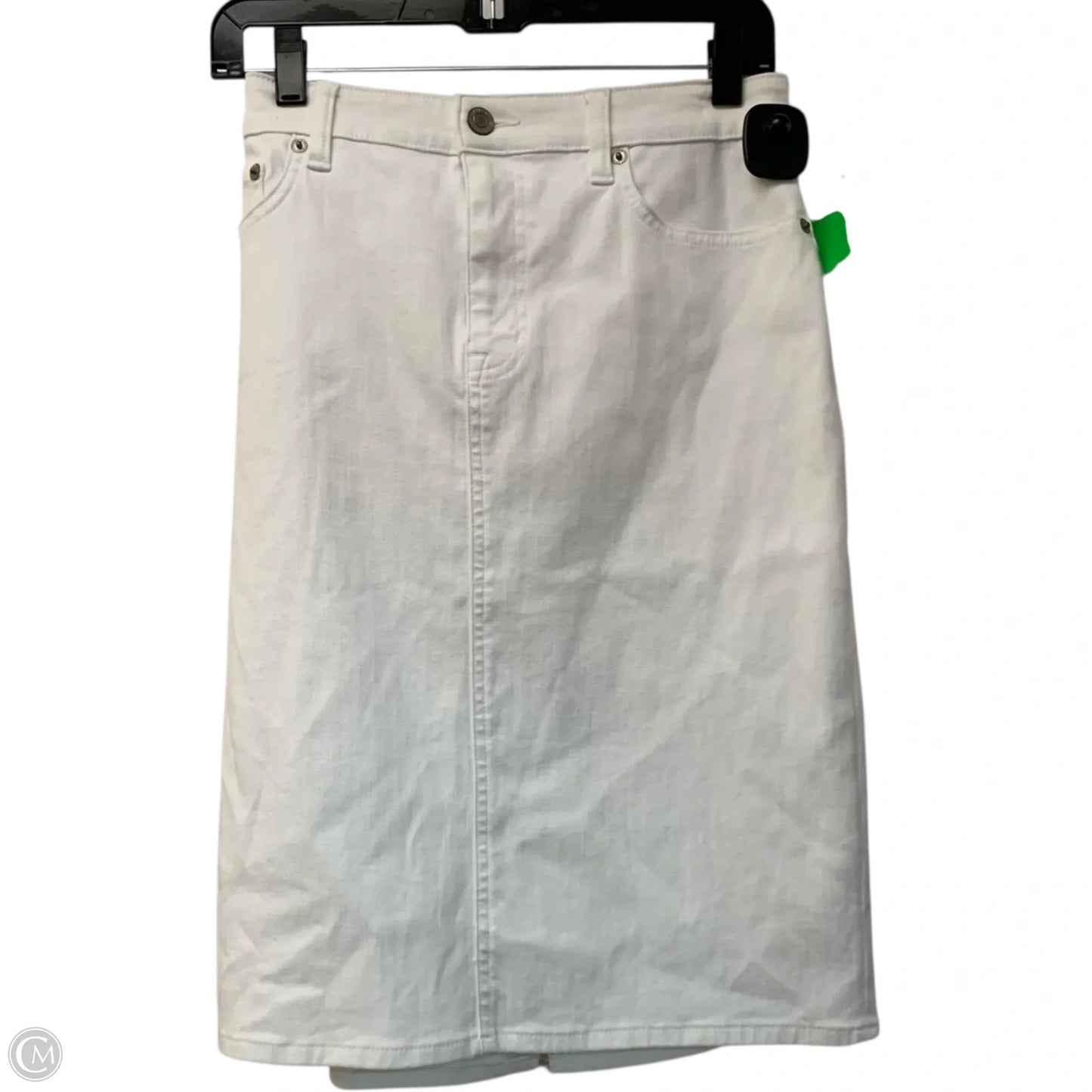 Skirt Midi By Lauren By Ralph Lauren In White Denim, Size: S