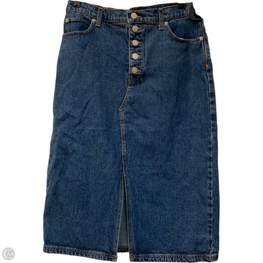 Skirt Midi By Banana Republic In Blue Denim, Size: S