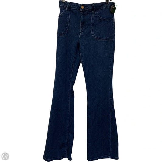 Jeans Flared By Pilcro In Blue Denim, Size: 14l