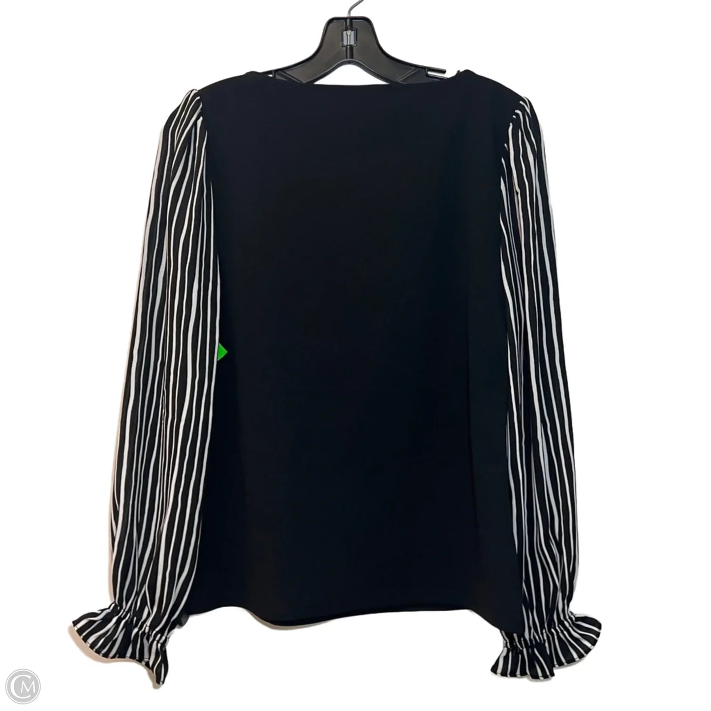 Blouse Long Sleeve By Ann Taylor In Black & White, Size: S