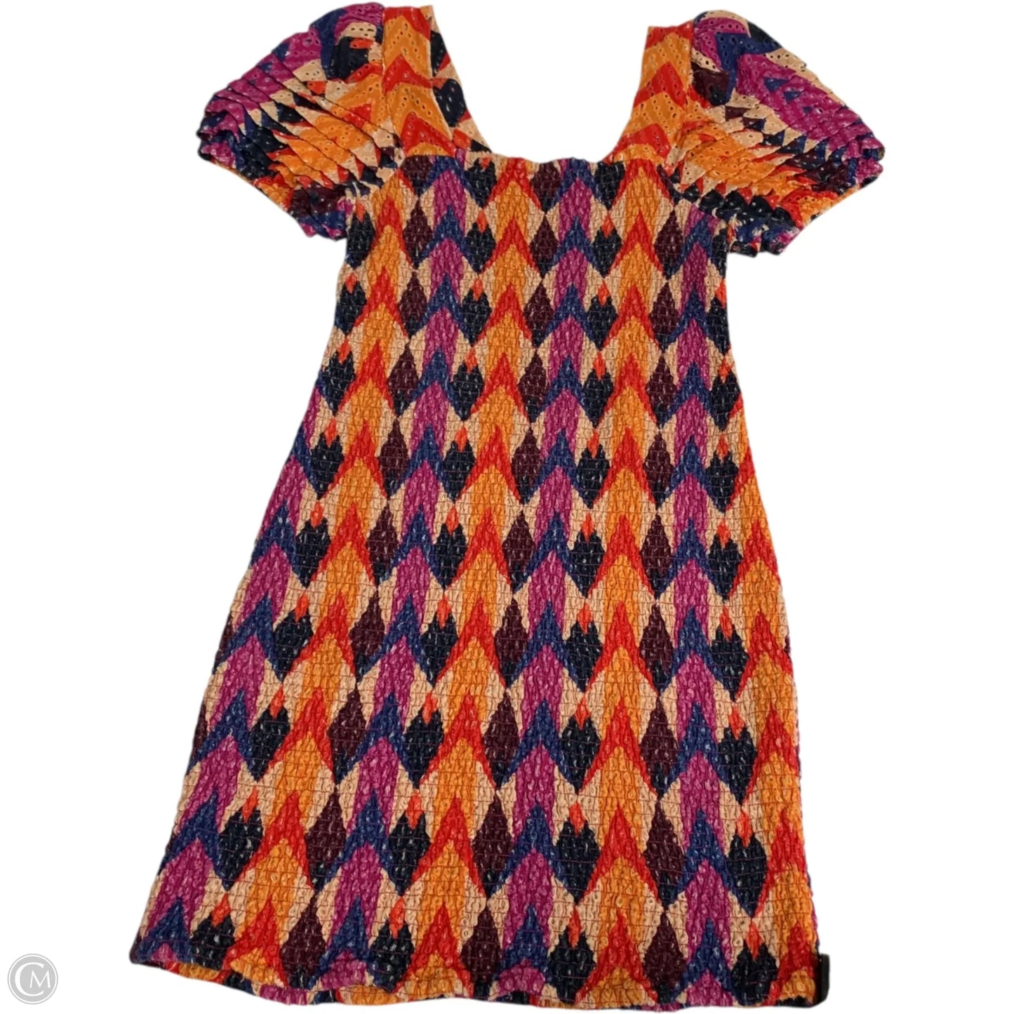 Dress Designer By Farm Rio In Orange & Purple, Size: M
