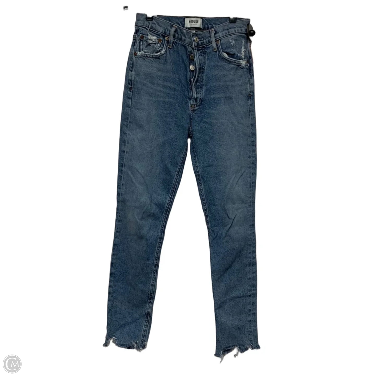 Jeans Straight By Agolde In Blue Denim, Size: 0