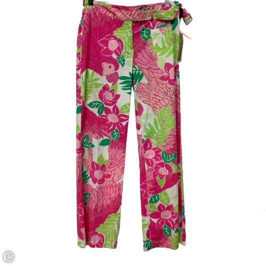 Pants Designer By Lilly Pulitzer In Green & Pink, Size: 4