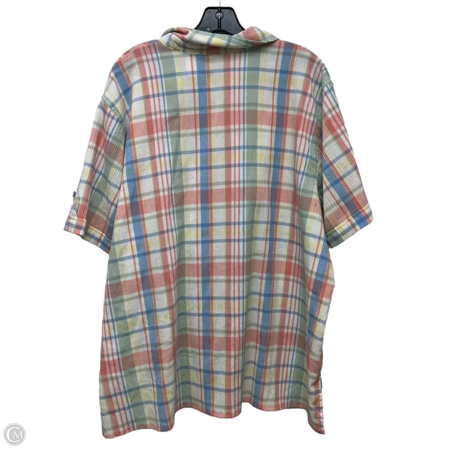 Top Short Sleeve By Alfred Dunner In Plaid Pattern, Size: 3x