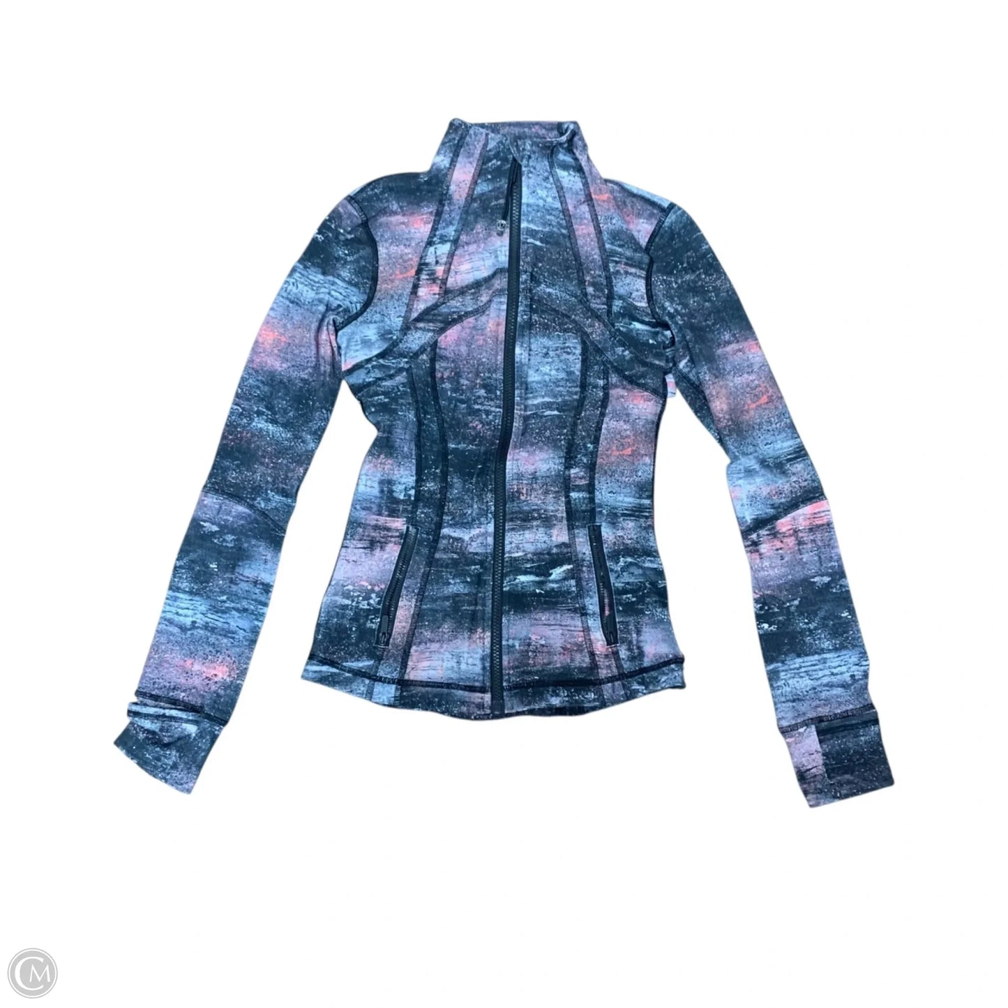 Athletic Jacket By Lululemon In Grey & Pink, Size: S