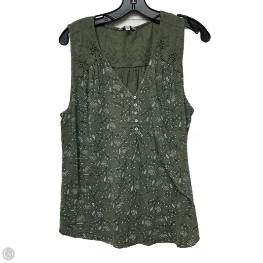 Top Sleeveless By Lucky Brand In Green, Size: 1x