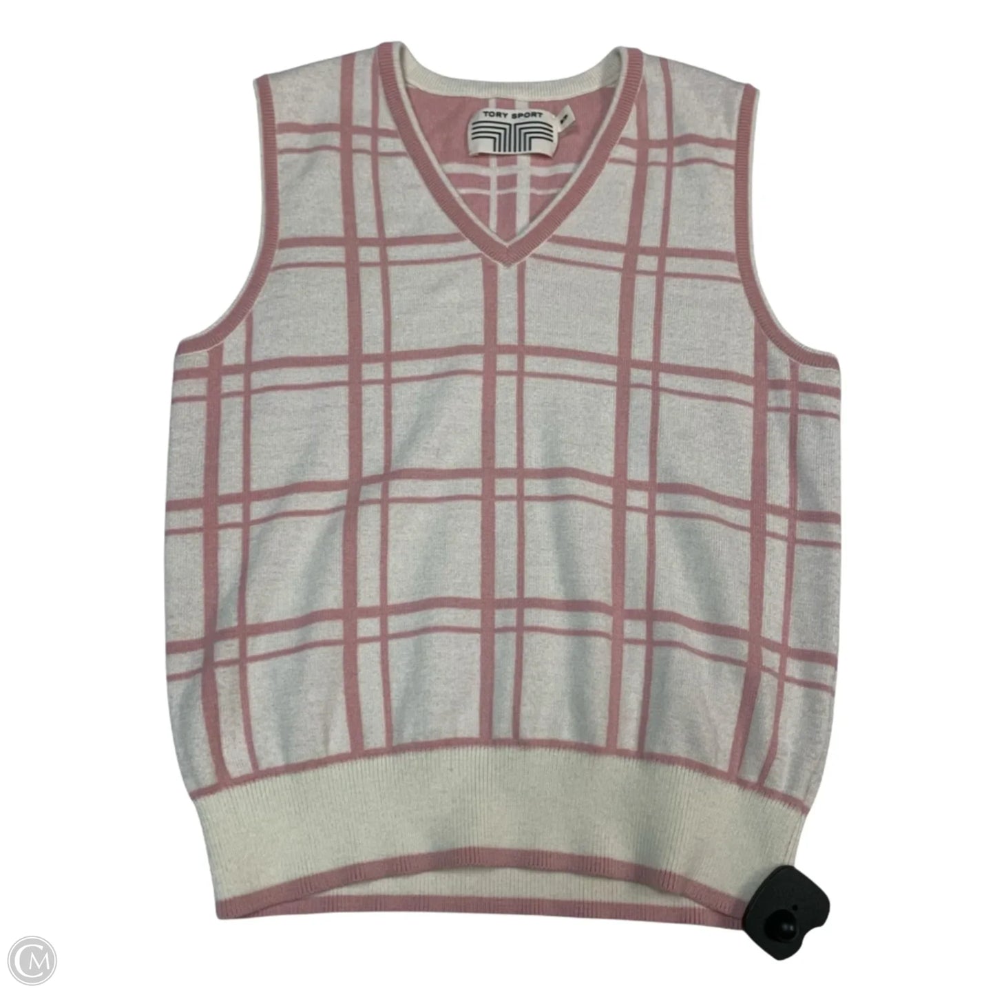 Vest Designer By Tory Burch In Blue & White, Size: S
