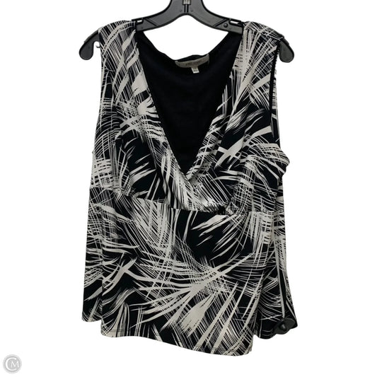 Blouse Sleeveless By Jones Studio In Black & White, Size: 1x