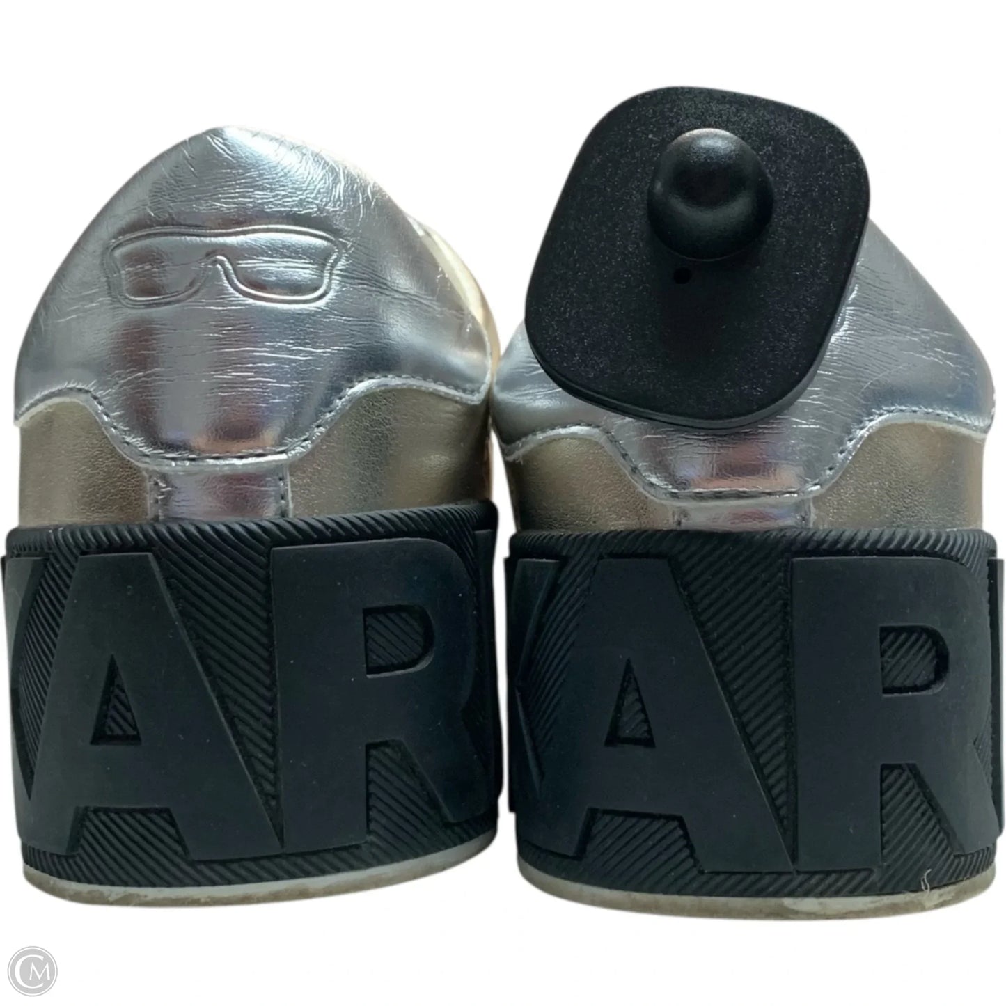 Shoes Designer By Karl Lagerfeld In Gold & Silver, Size: 8