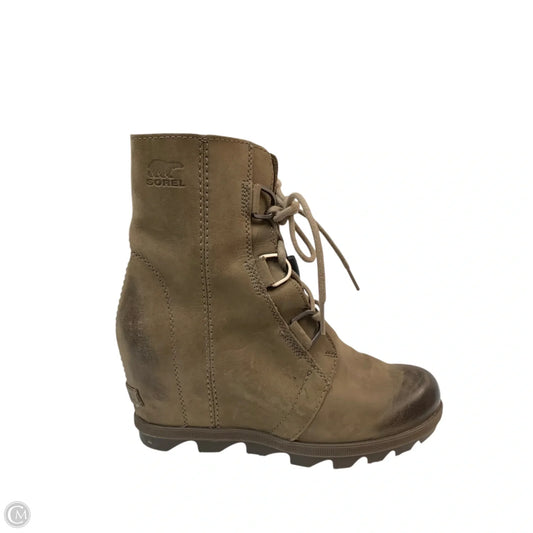 Boots Ankle Heels By Sorel In Brown, Size: 8