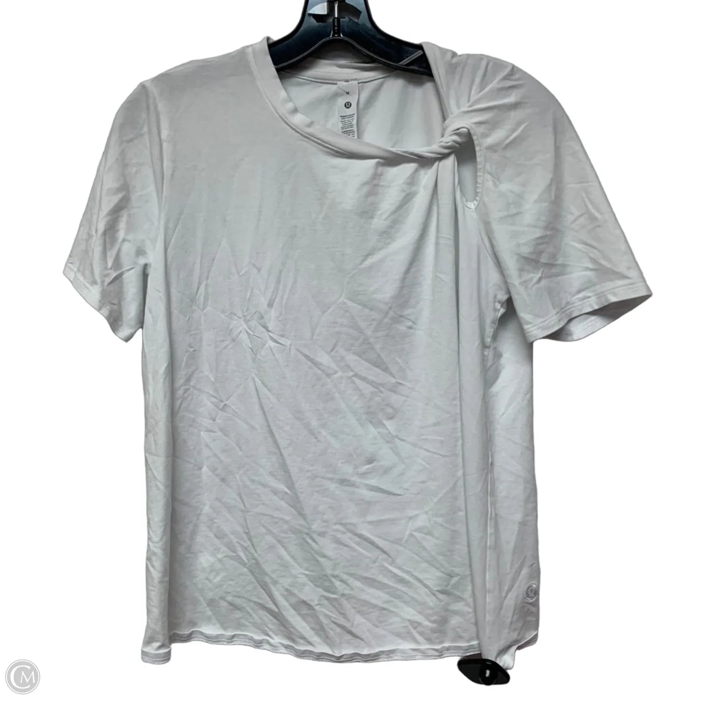 Athletic Top Short Sleeve By Lululemon In White, Size: M