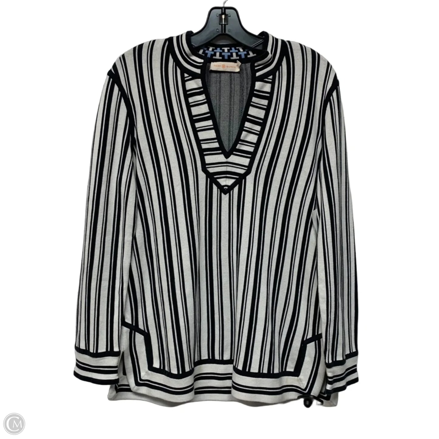 Top Long Sleeve Designer By Tory Burch In Striped Pattern, Size: L