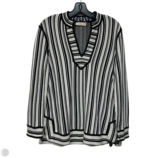 Top Long Sleeve Designer By Tory Burch In Striped Pattern, Size: L