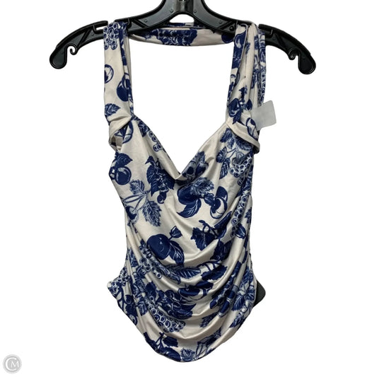 Top Sleeveless By Free People In Blue & White, Size: S