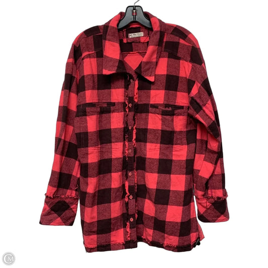 Jacket Shirt By We The Free In Black & Pink, Size: M