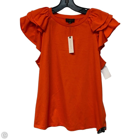 Top Short Sleeve By Current Air In Orange, Size: M