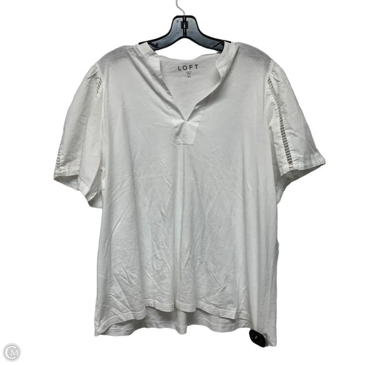 Top Short Sleeve By Loft In White, Size: Xl