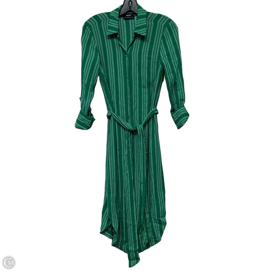 Dress Casual Midi By Maeve In Green & White, Size: S