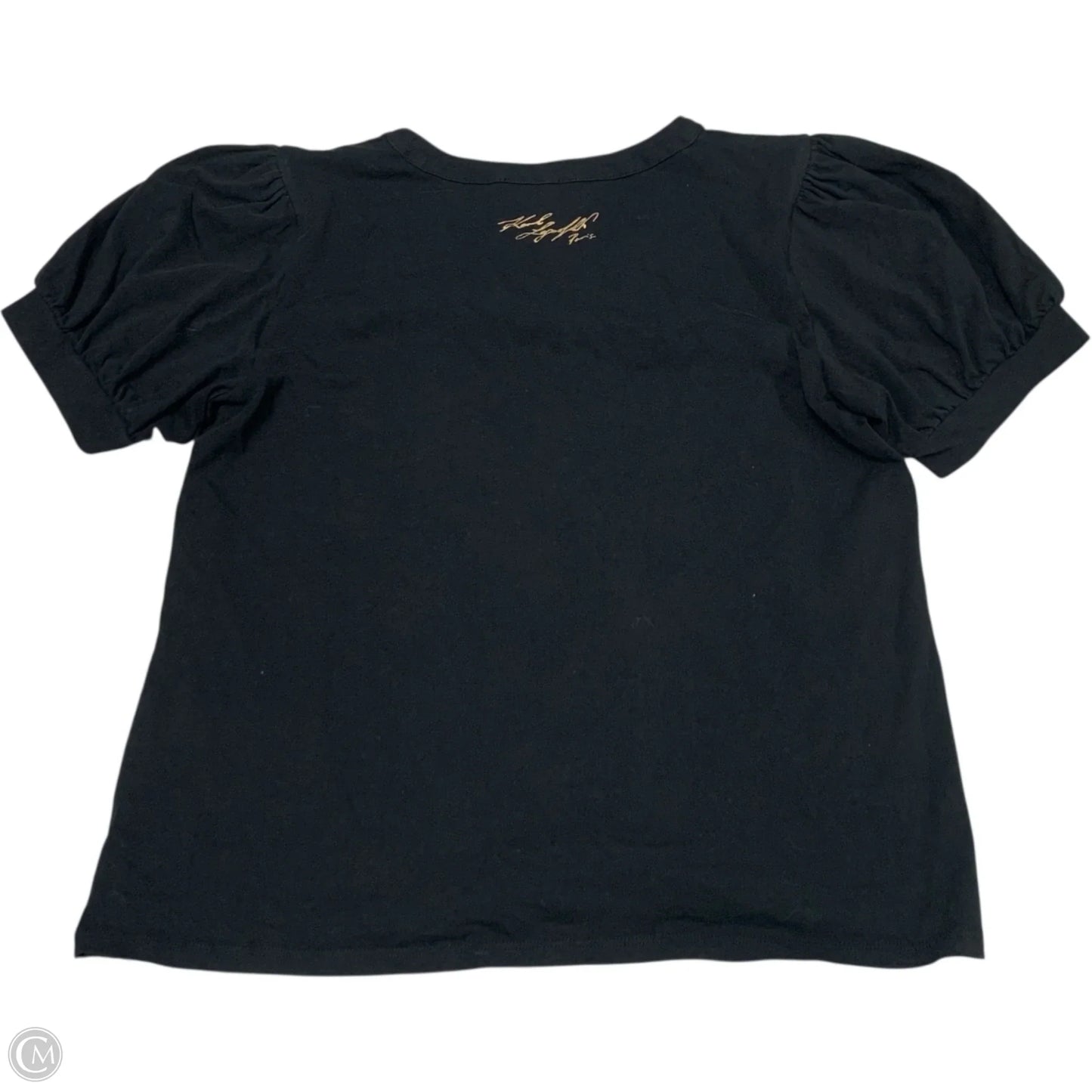 Top Short Sleeve Designer By Karl Lagerfeld In Black, Size: L