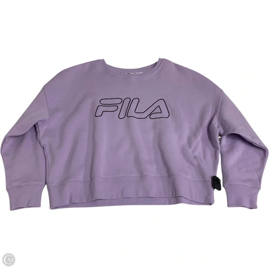 Sweatshirt Crewneck By Fila In Purple, Size: 2x