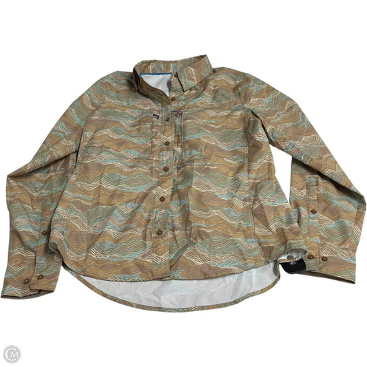 Athletic Top Long Sleeve Collar By Patagonia In Blue & Brown, Size: S