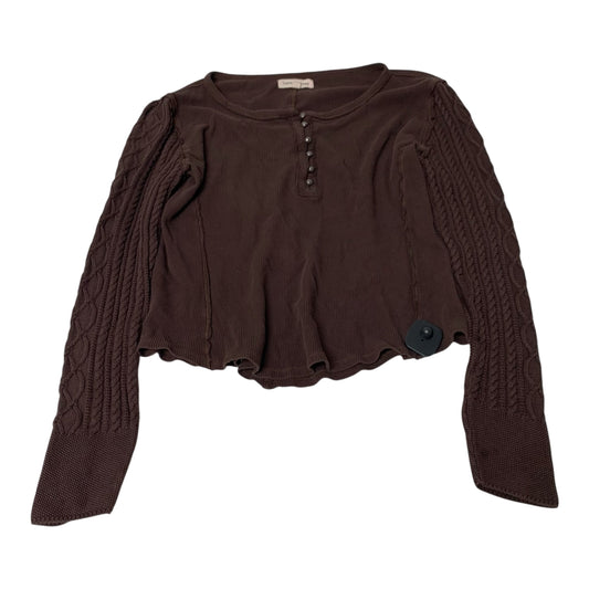 Top Long Sleeve By Lucky Brand In Brown, Size: M