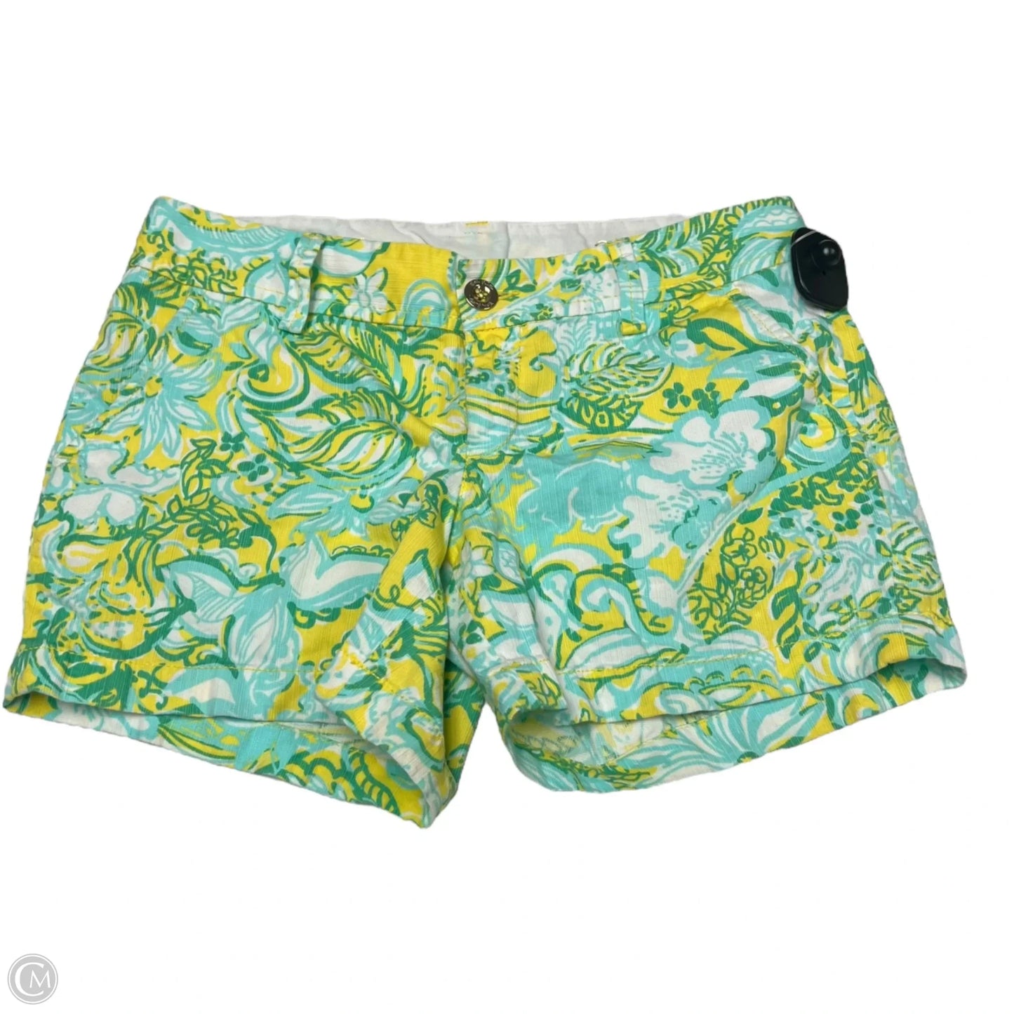 Shorts Designer By Lilly Pulitzer In Green & Yellow, Size: 2