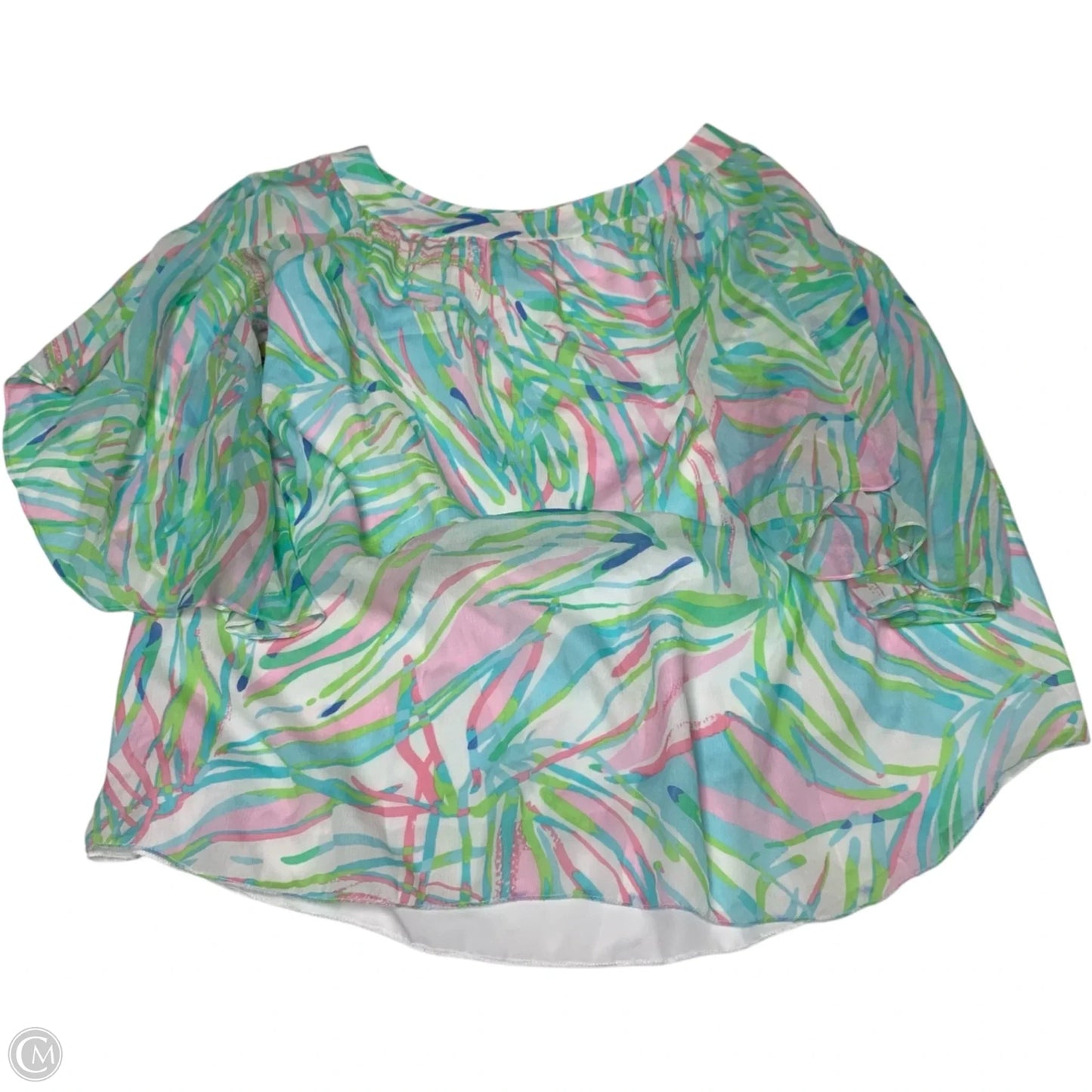 Blouse Designer By Lilly Pulitzer In Blue & Green, Size: Xs